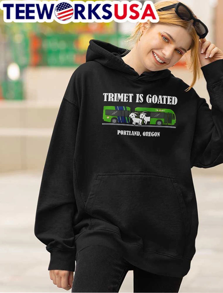 Trimet Is Goated Portland Oregon Cartoon White Goats - Adult & Kids T-Shirts, Sweatshirts & Hoodies apparel design preview 4