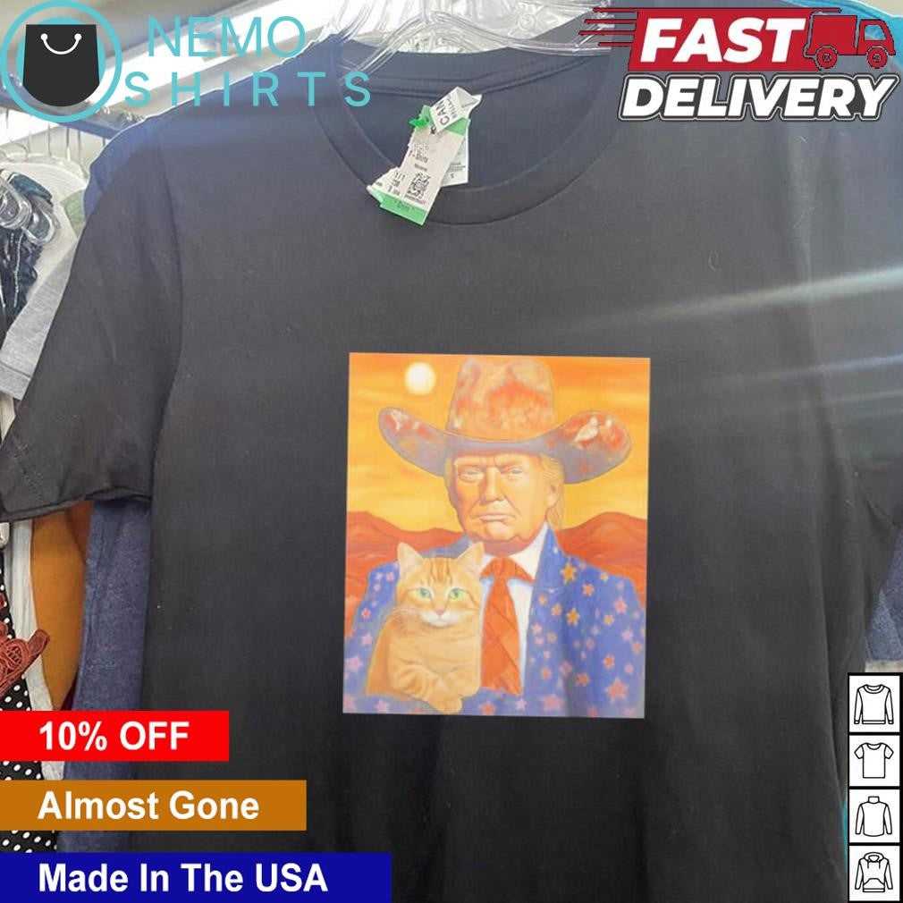 Cowboy Trump with a cat - Adult & Kids T-Shirts, Sweatshirts & Hoodies apparel design preview 5