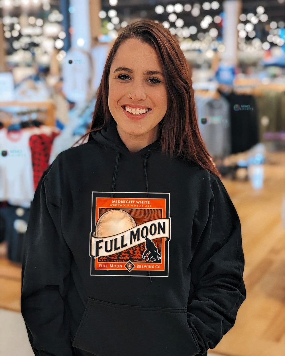Midnight white full moon brewing company halloween - Adult & Kids T-Shirts, Sweatshirts & Hoodies apparel design preview 5
