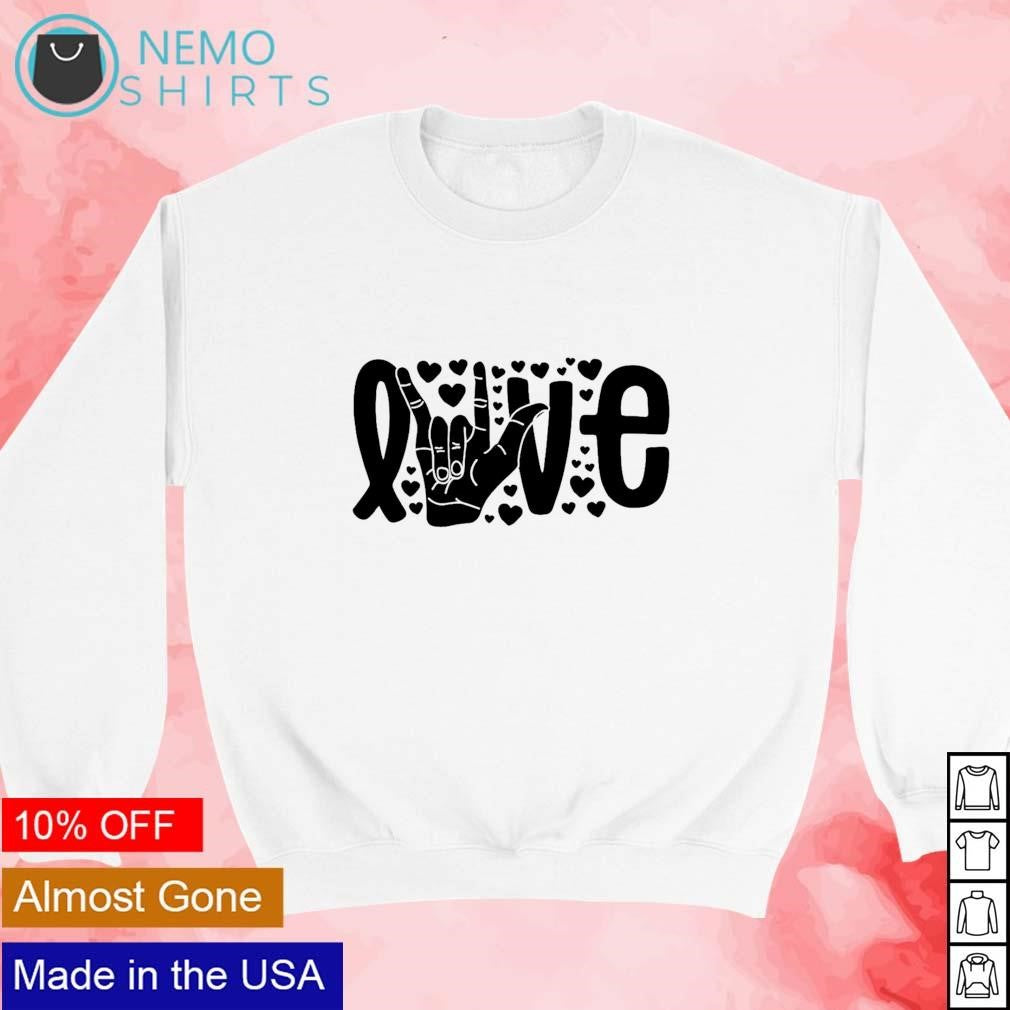 Love ASL deaf awareness - Adult & Kids T-Shirts, Sweatshirts & Hoodies apparel design preview 3