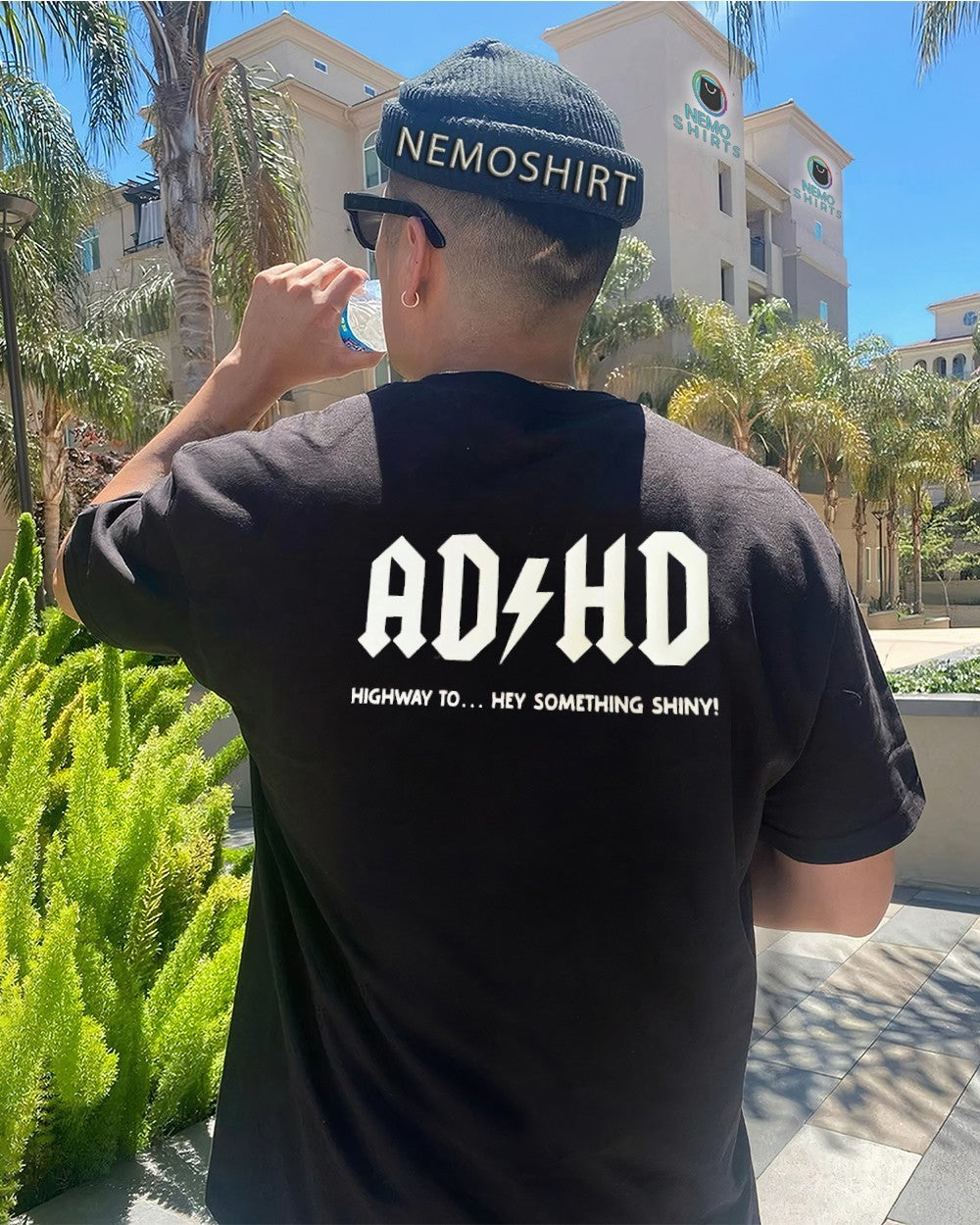 ADHD highway to hey something shiny - Adult & Kids T-Shirts, Sweatshirts & Hoodies apparel design preview 4