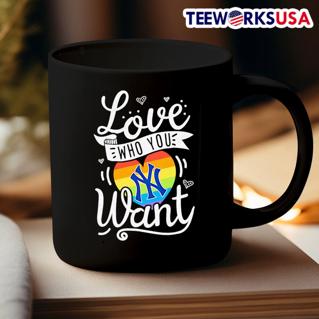 Love who you want New York Yankees LGBT Pride - Adult & Kids T-Shirts, Sweatshirts & Hoodies apparel design preview 3