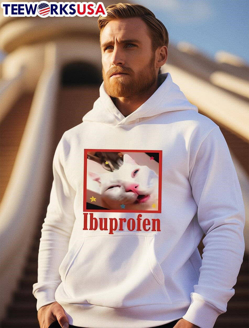 Ibuprofen cat meme - Adult & Kids T-Shirts, Sweatshirts & Hoodies apparel design preview 2