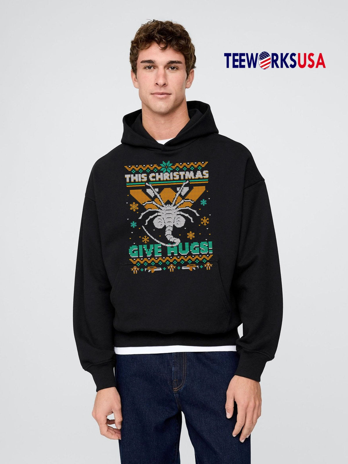 This Give Hugs Ugly Christmas 2025 - Adult & Kids T-Shirts, Sweatshirts & Hoodies apparel design preview 2