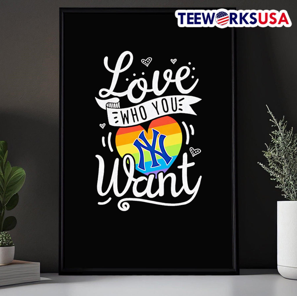 Love who you want New York Yankees LGBT Pride - Adult & Kids T-Shirts, Sweatshirts & Hoodies apparel design preview 5