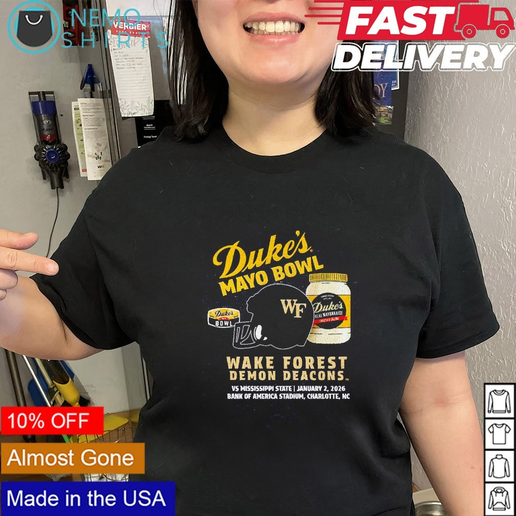 Duke's Mayo Bowl Wake Forest Deacons Jan 2026 helmet - Adult & Kids T-Shirts, Sweatshirts & Hoodies apparel design preview 3