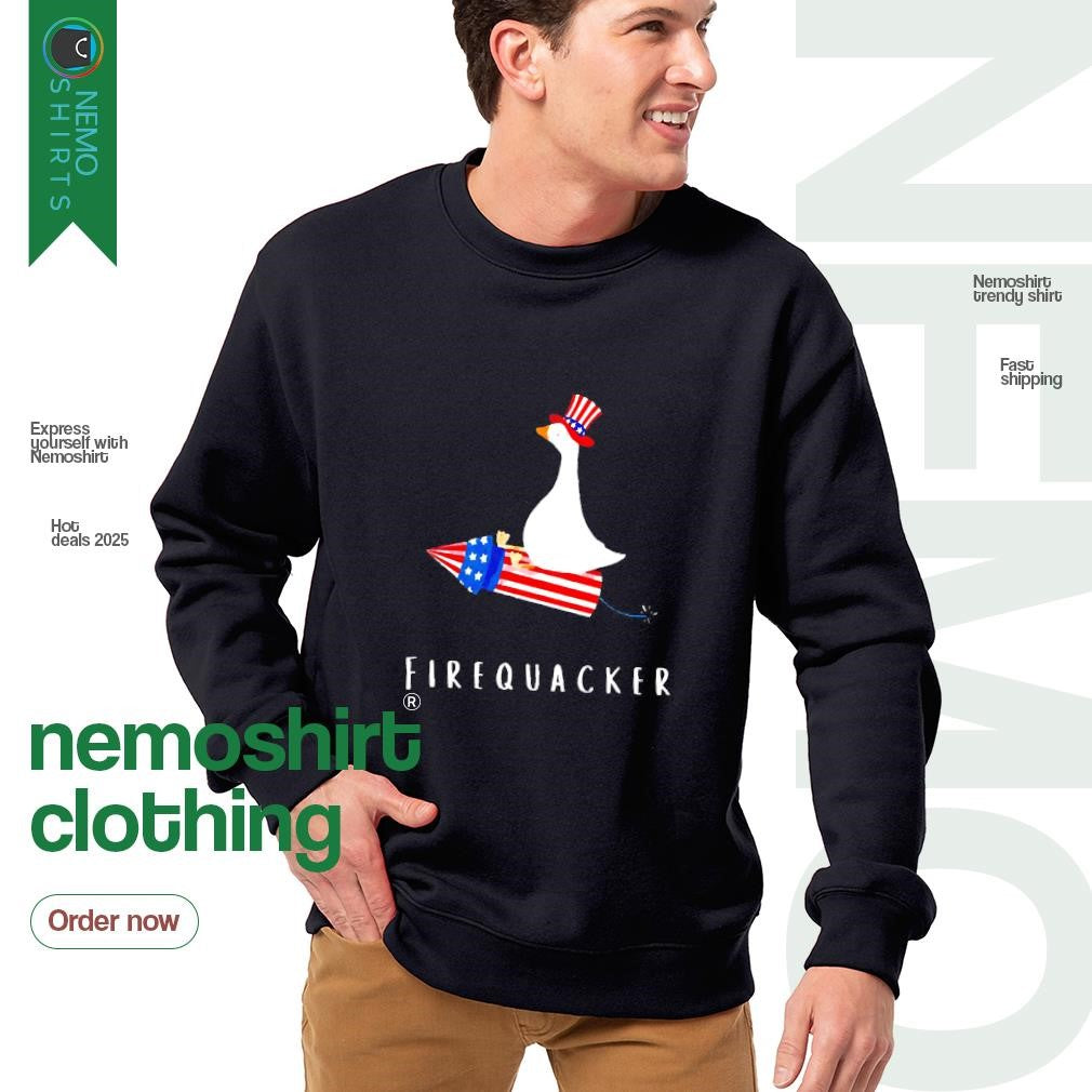 Firequacker goose 4th of July - Adult & Kids T-Shirts, Sweatshirts & Hoodies apparel design preview 4