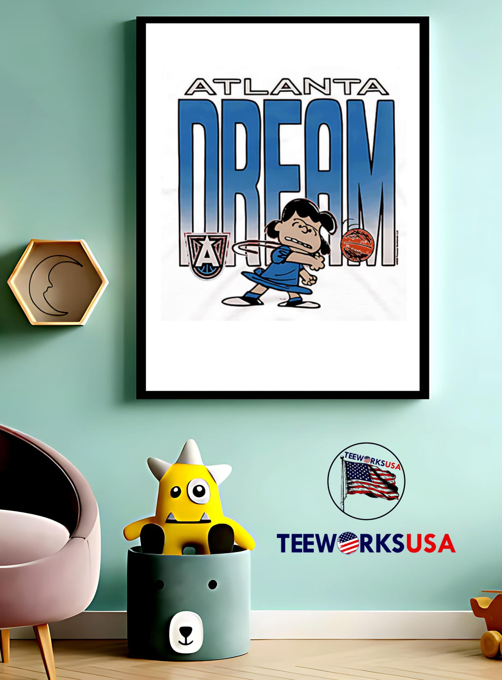 Peanuts Lucy x Atlanta Dream - Adult & Kids T-Shirts, Sweatshirts & Hoodies apparel design preview 3