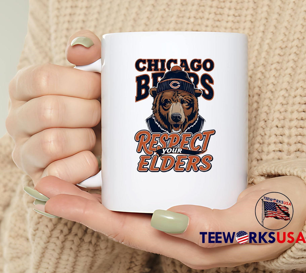 Chicago Bears Respect Your Elders - Adult & Kids T-Shirts, Sweatshirts & Hoodies apparel design preview 5
