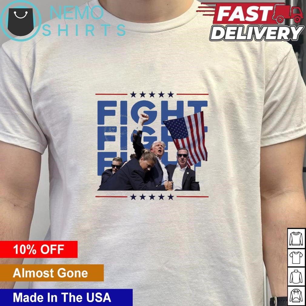 Fight Trump shooting 2024 - Adult & Kids T-Shirts, Sweatshirts & Hoodies apparel design preview 5