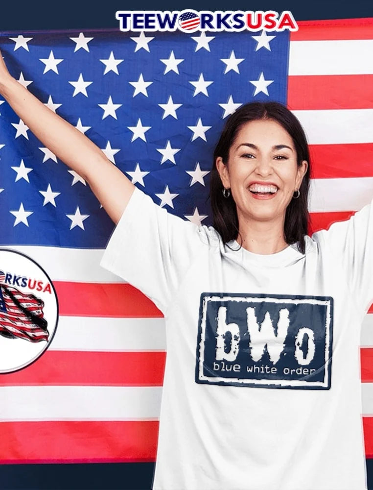 Bwo Blue White Order Distressed Rectangular Frame - Adult & Kids T-Shirts, Sweatshirts & Hoodies apparel design preview 2