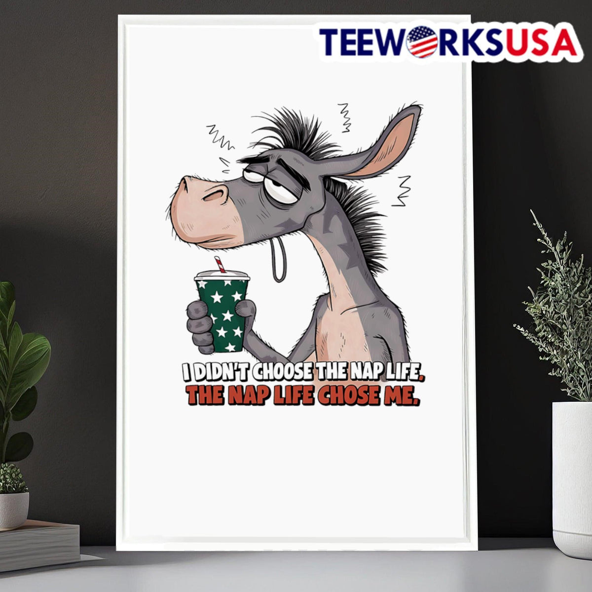 Donkey I didn't choose the nap life chose me - Adult & Kids T-Shirts, Sweatshirts & Hoodies apparel design preview 6