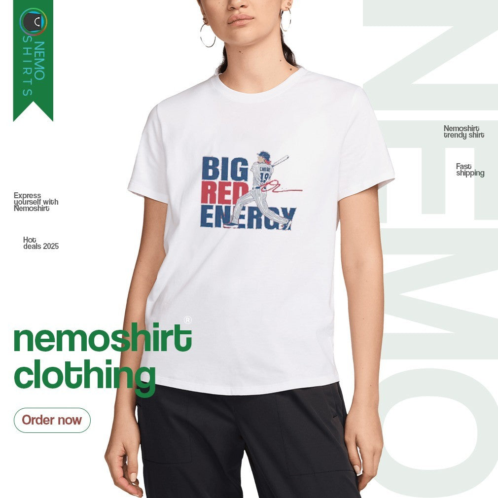 Big red energy Owen Caissie Chicago Cubs - Adult & Kids T-Shirts, Sweatshirts & Hoodies apparel design preview 3