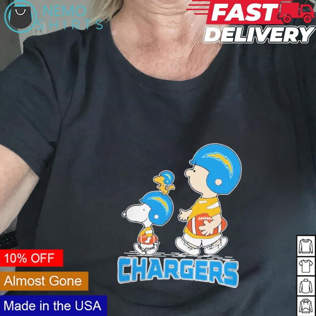 Snoopy and Charlie Brown Los Angeles Chargers - Adult & Kids T-Shirts, Sweatshirts & Hoodies apparel design preview 2