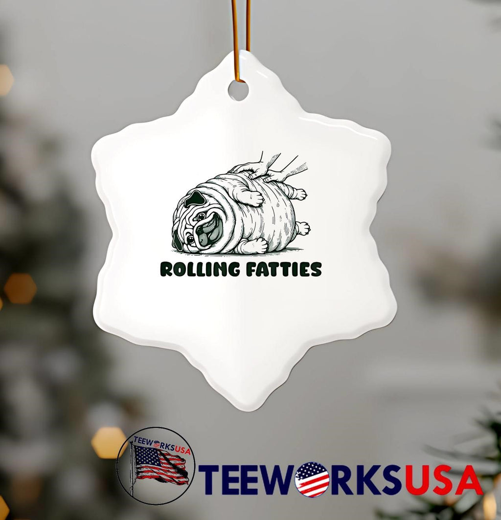 Rolling Fatties Funny Pug - Adult & Kids T-Shirts, Sweatshirts & Hoodies apparel design preview 7