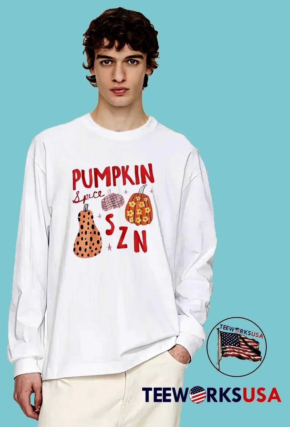 Pumpkin Spice Szn Patterned Floral Plaid Leopard - Adult & Kids T-Shirts, Sweatshirts & Hoodies apparel design preview 3