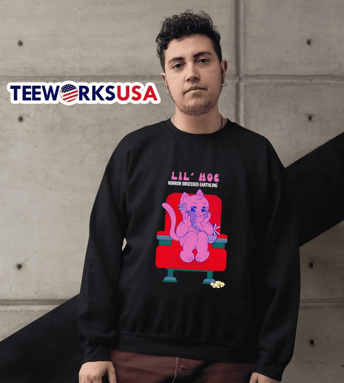 Lil' hoe Theater Cat - Adult & Kids T-Shirts, Sweatshirts & Hoodies apparel design preview 6