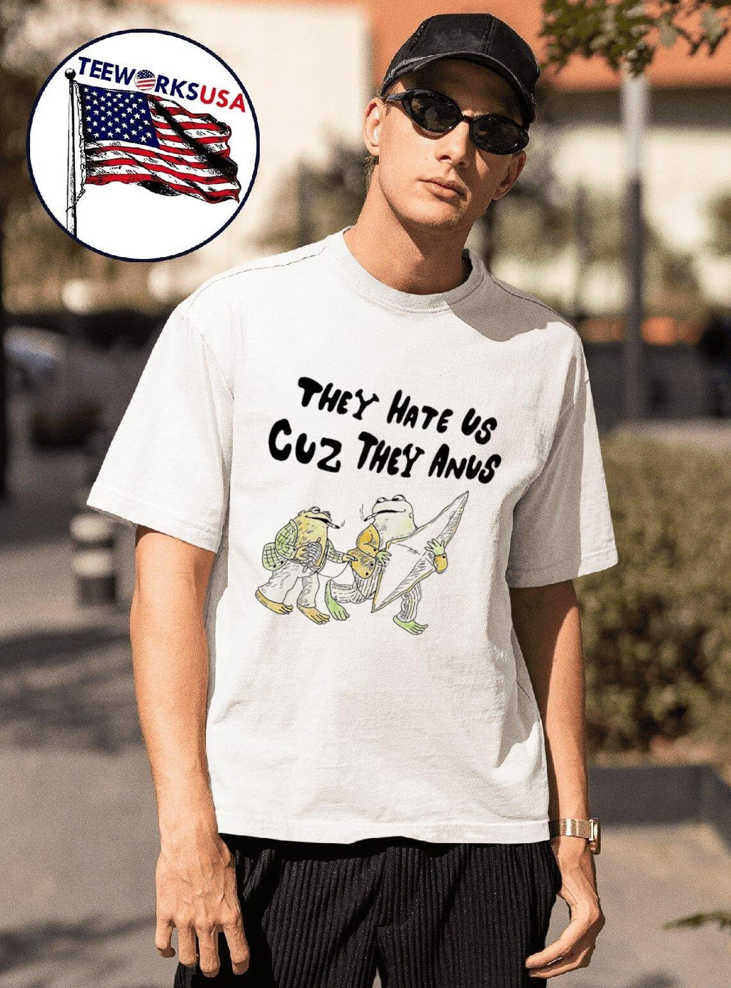 They hate us cuz anus frog - Adult & Kids T-Shirts, Sweatshirts & Hoodies apparel design preview 1