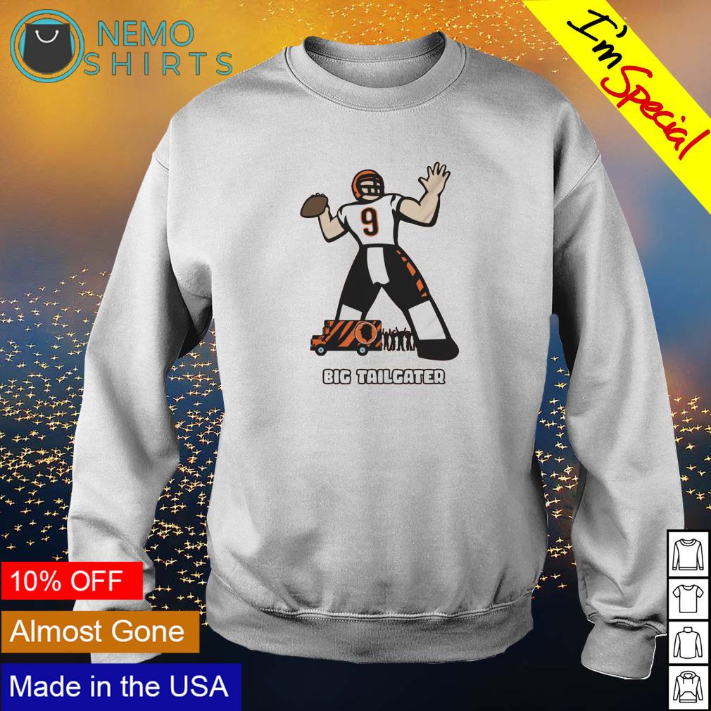 Cincinnati Bengal #9 Joe Burrow big tailgater - Adult & Kids T-Shirts, Sweatshirts & Hoodies apparel design preview 4
