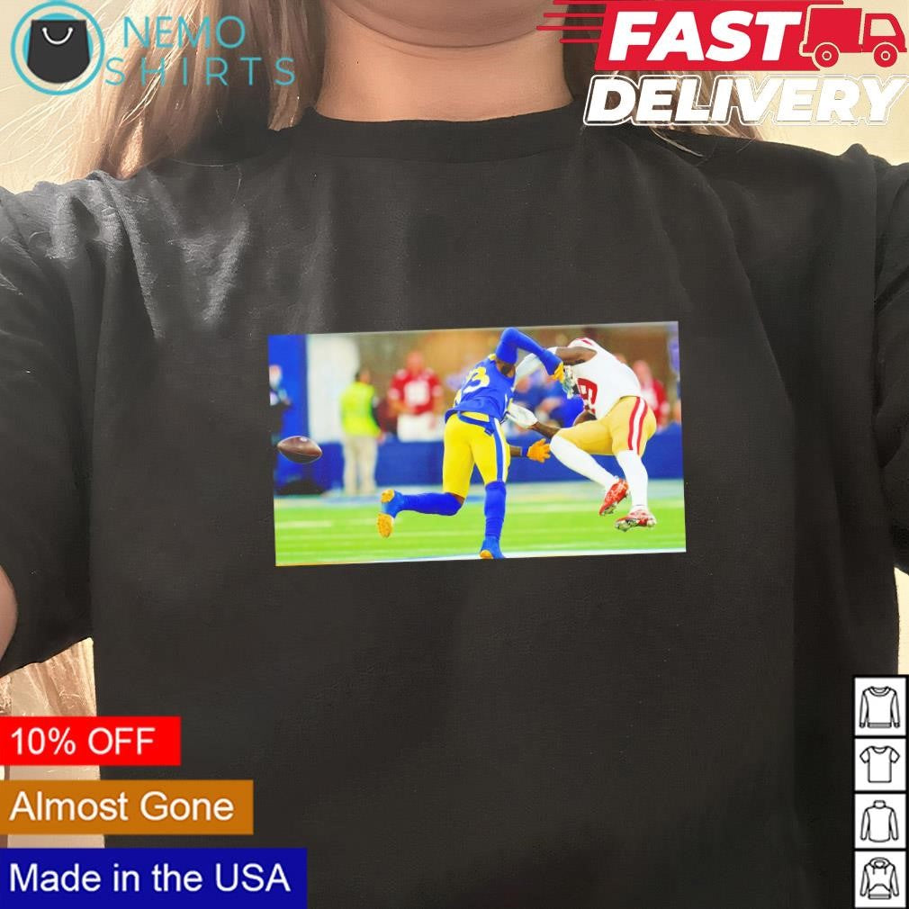 Nick Scott hitting across Deebo Samuel - Adult & Kids T-Shirts, Sweatshirts & Hoodies apparel design preview 3