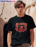Burnin Up Red Rhinestone Gemstone Lettering Flaming - Adult & Kids T-Shirts, Sweatshirts & Hoodies apparel design preview 1