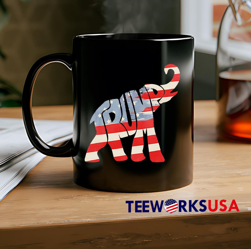 Donald Trump Vintage Republican Elephant USA Flag - Adult & Kids T-Shirts, Sweatshirts & Hoodies apparel design preview 2