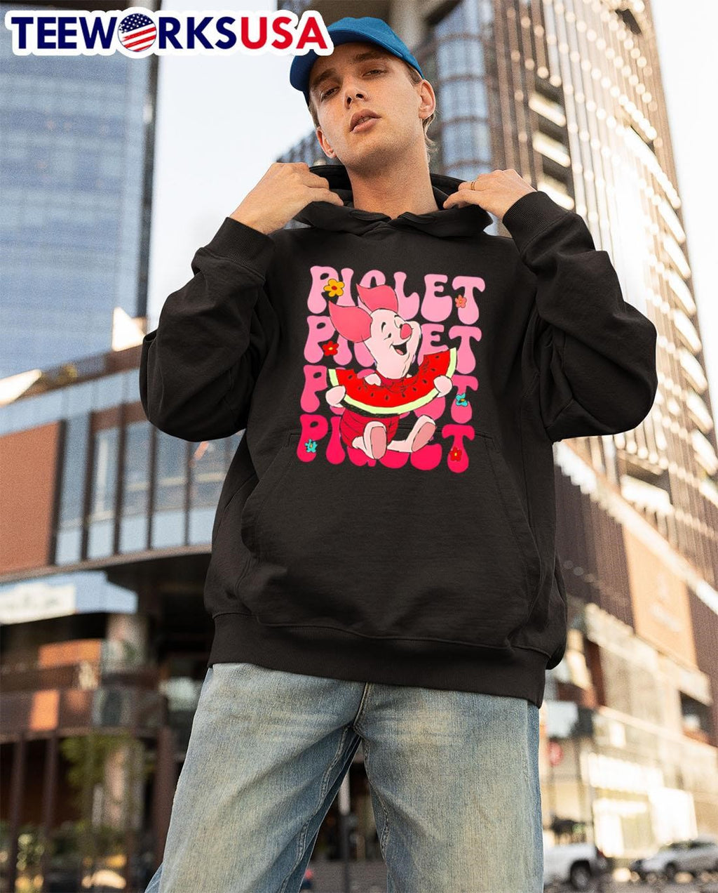 Piglet repeat cartoon cute - Adult & Kids T-Shirts, Sweatshirts & Hoodies apparel design preview 3