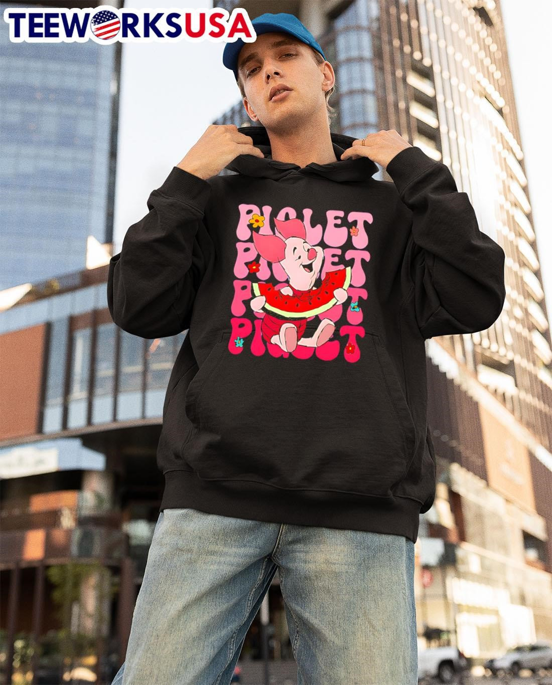 Piglet repeat cartoon cute - Adult & Kids T-Shirts, Sweatshirts & Hoodies apparel design preview 3