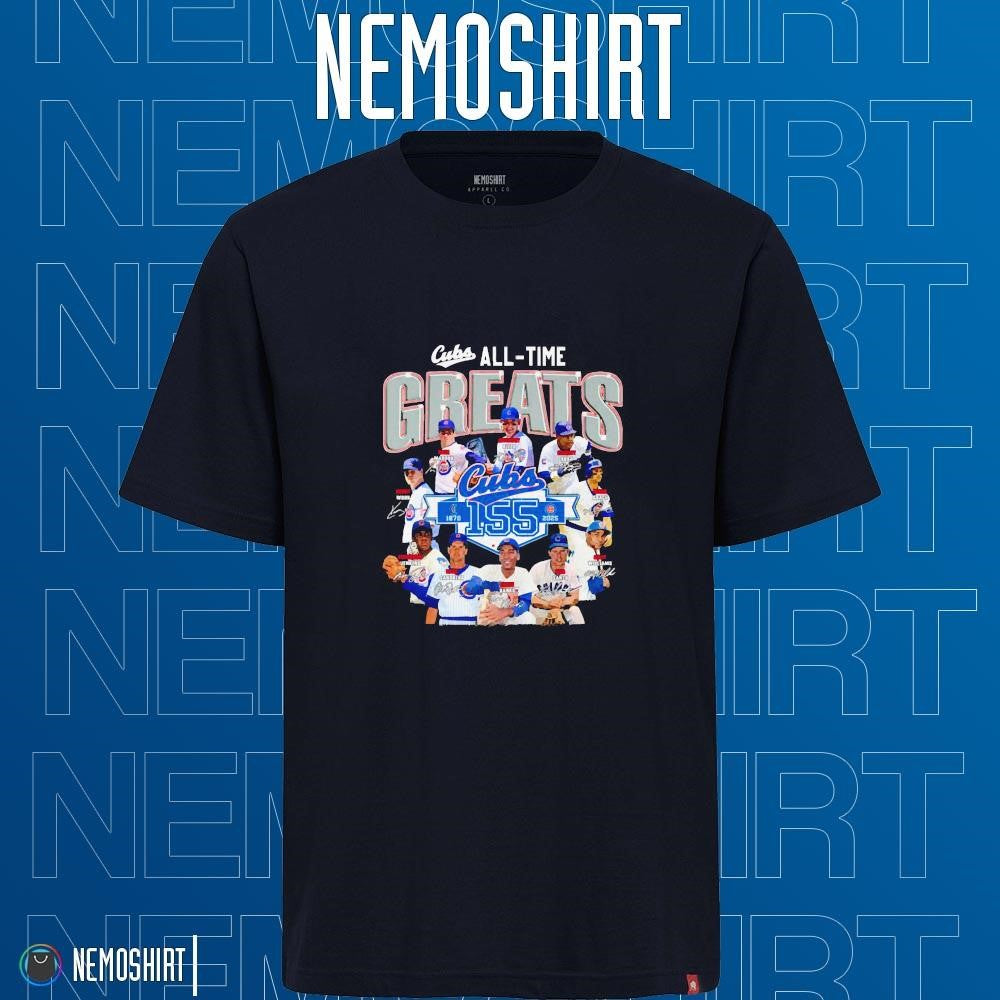 Chicago Cubs all time greats 155th anniversary 1870 - Adult & Kids T-Shirts, Sweatshirts & Hoodies apparel design preview 1