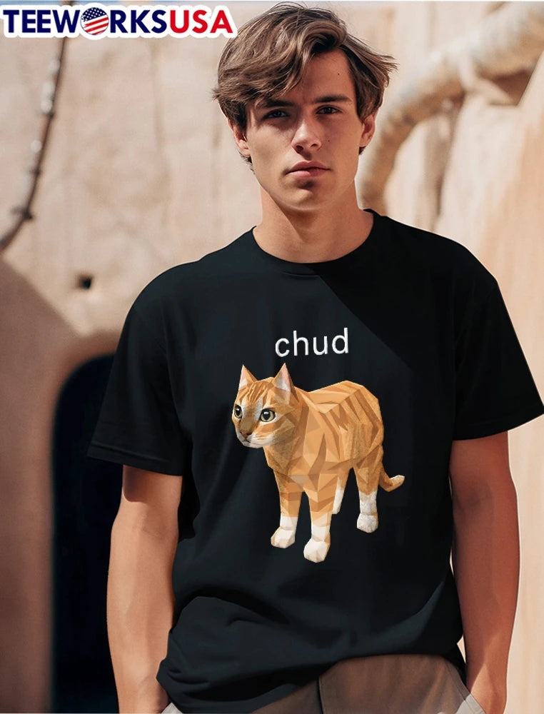 Chud Low Poly Geometric Orange Tabby Cat - Adult & Kids T-Shirts, Sweatshirts & Hoodies apparel design preview 1
