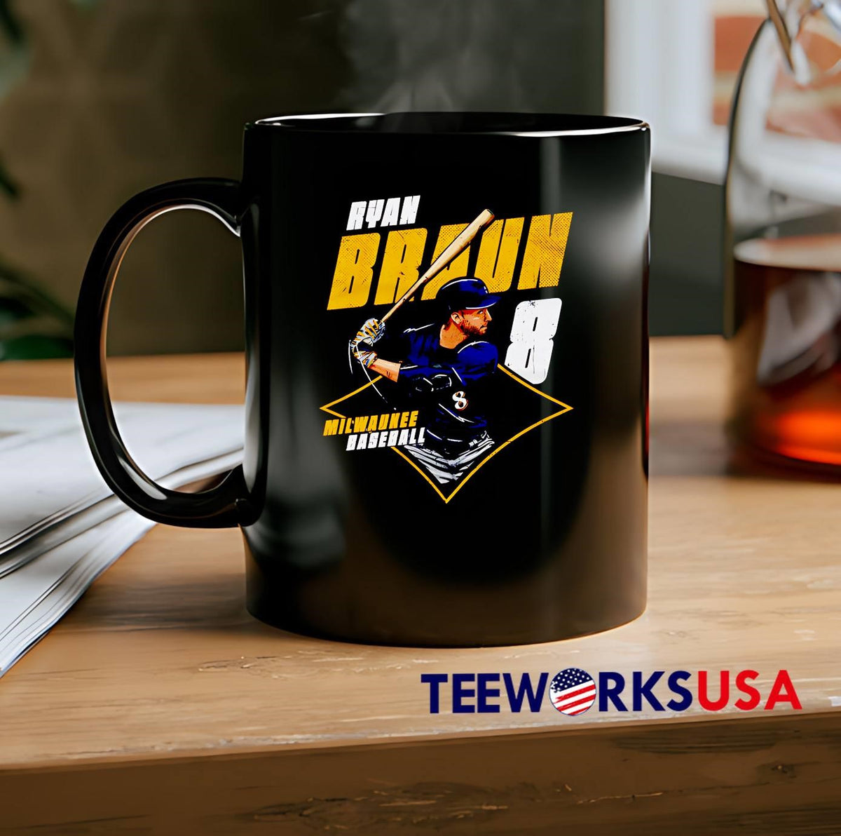 Ryan Braun Milwaukee Diamond #8 - Adult & Kids T-Shirts, Sweatshirts & Hoodies apparel design preview 2