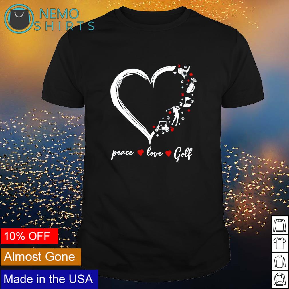 Heart peace love golf - Adult & Kids T-Shirts, Sweatshirts & Hoodies apparel design preview 1