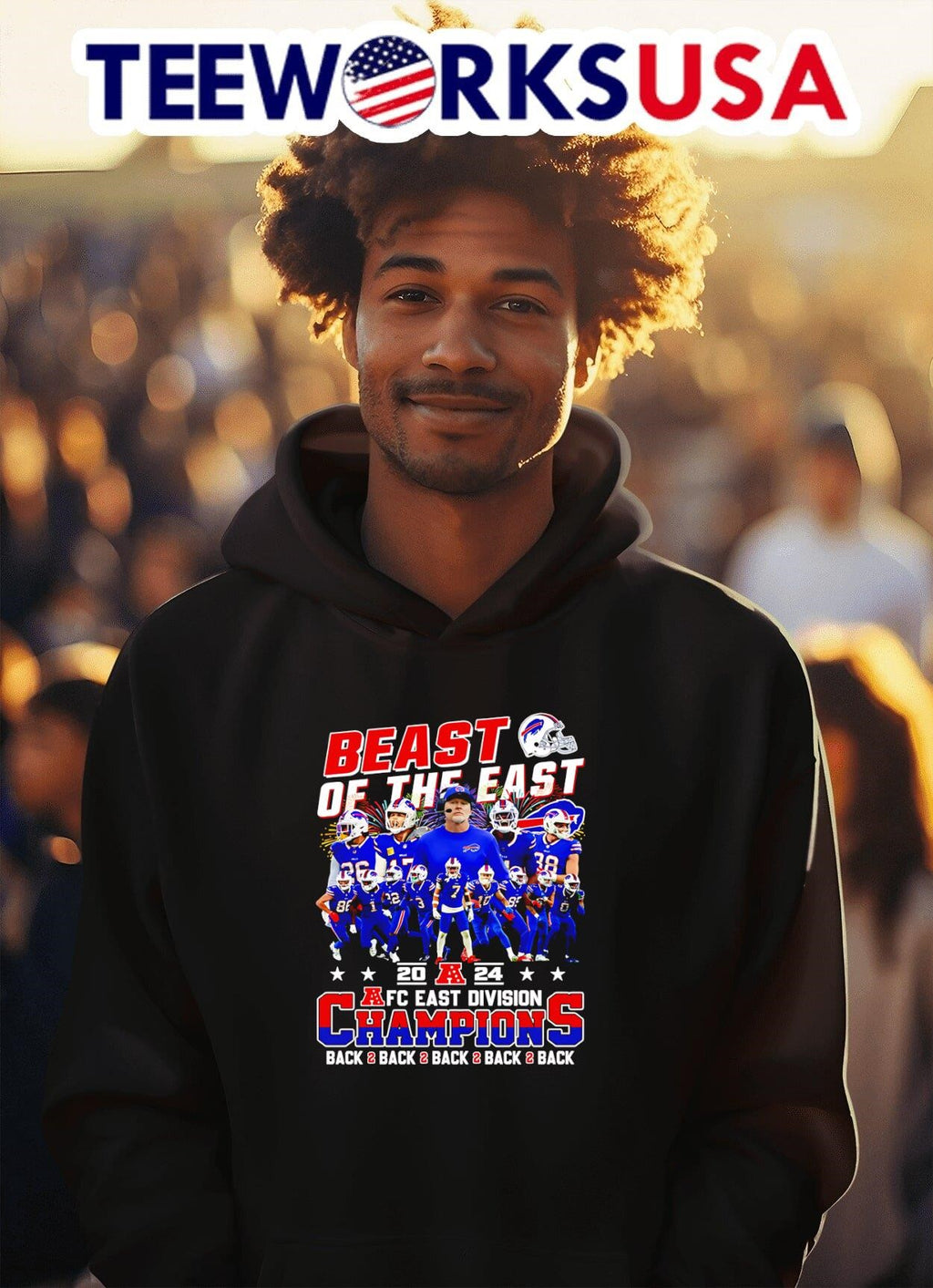 Beast of the East 2024 AFC Division Champions back 2 - Adult & Kids T-Shirts, Sweatshirts & Hoodies apparel design preview 2