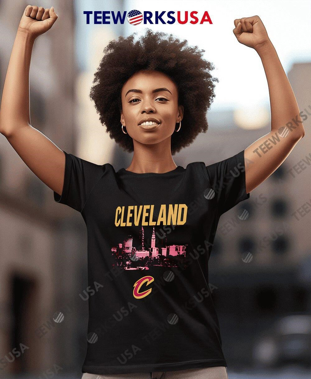 Wine Cleveland Skyline City - Adult & Kids T-Shirts, Sweatshirts & Hoodies apparel design preview 4