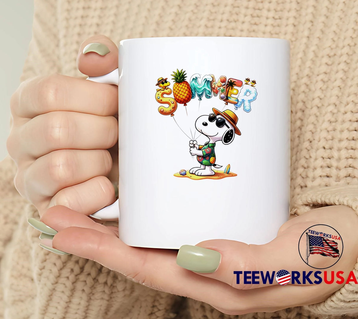 Summer Cartoon Snoopy Sunglasses Holding Alphabet - Adult & Kids T-Shirts, Sweatshirts & Hoodies apparel design preview 4