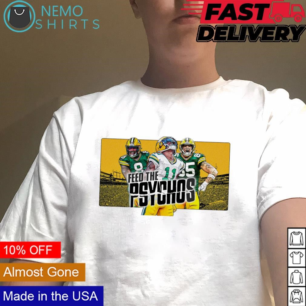 Green Bay Packers feed the psychos - Adult & Kids T-Shirts, Sweatshirts & Hoodies apparel design preview 4