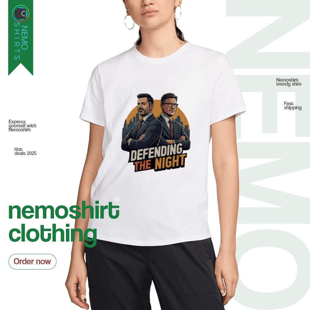 Defending the night Jimmy Kimmel and Stephen Colbert - Adult & Kids T-Shirts, Sweatshirts & Hoodies apparel design preview 3