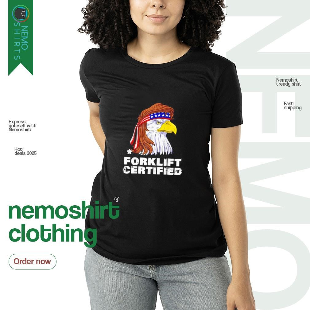 Eagle mullet USA forklift certified - Adult & Kids T-Shirts, Sweatshirts & Hoodies apparel design preview 3