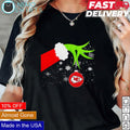 Grinch hand with ornament Kansas City Chiefs - Adult & Kids T-Shirts, Sweatshirts & Hoodies apparel design preview 1