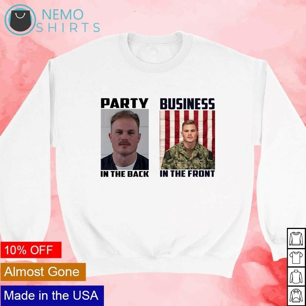Party in the back business front Zach Bryan - Adult & Kids T-Shirts, Sweatshirts & Hoodies apparel design preview 4