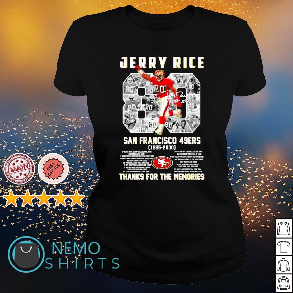 San Francisco 49ers Jerry Rice 1985 2000 thanks for - Adult & Kids T-Shirts, Sweatshirts & Hoodies apparel design preview 3