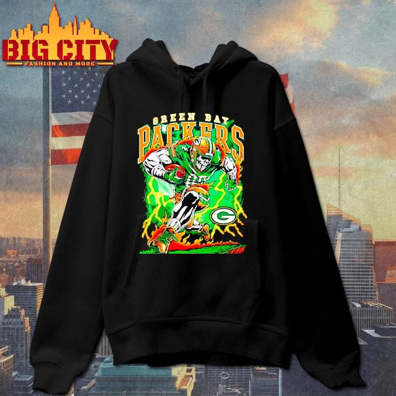 Green Bay Packers Rush Player Skeleton Christmas - Adult & Kids T-Shirts, Sweatshirts & Hoodies apparel design preview 2
