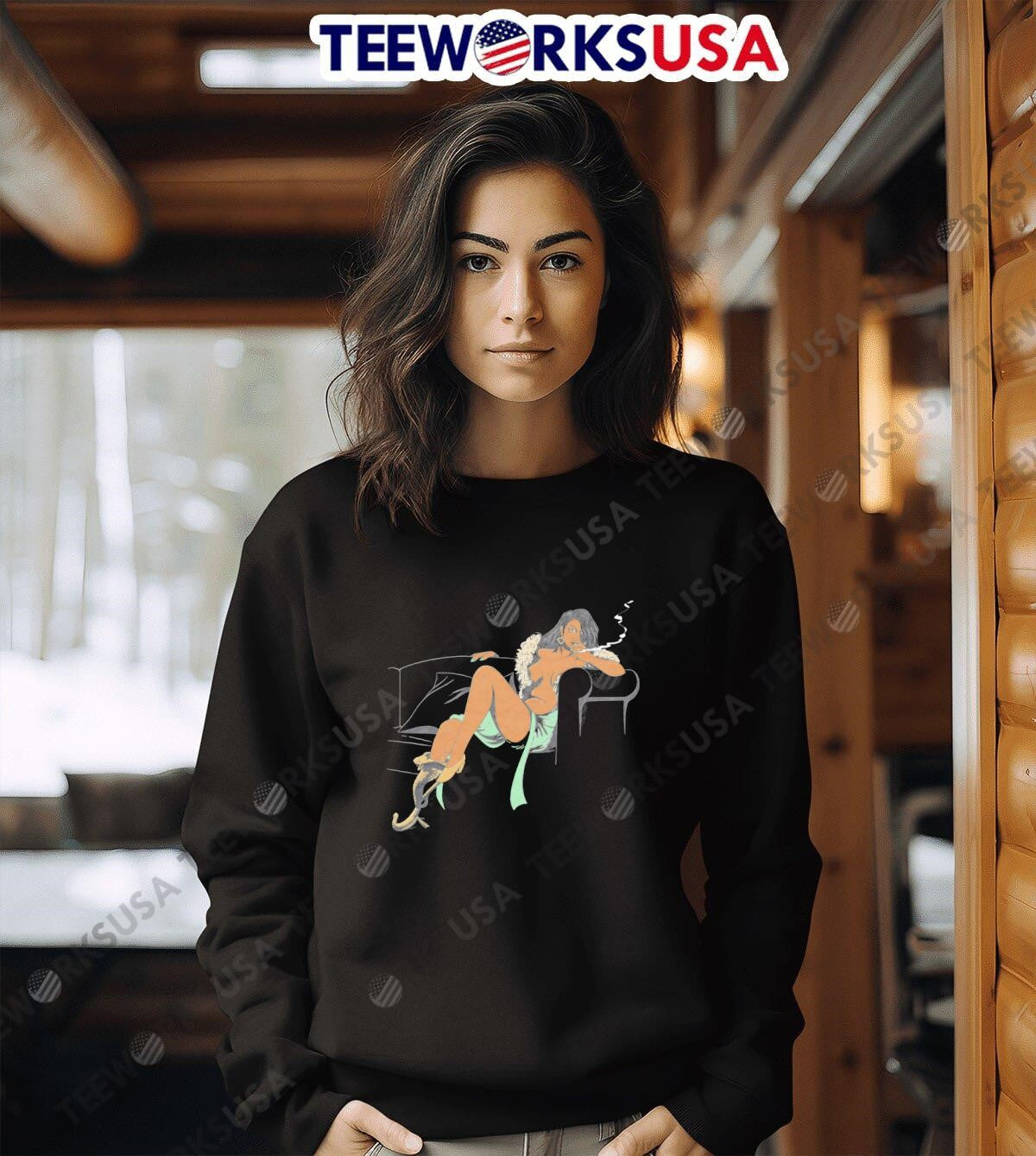 Neve Gallus sit on the sofa smoking - Adult & Kids T-Shirts, Sweatshirts & Hoodies apparel design preview 6