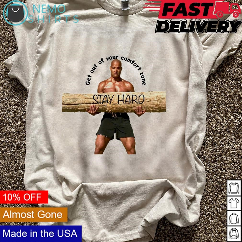 David Goggins stay hard get out of your comfort zone - Adult & Kids T-Shirts, Sweatshirts & Hoodies apparel design preview 5