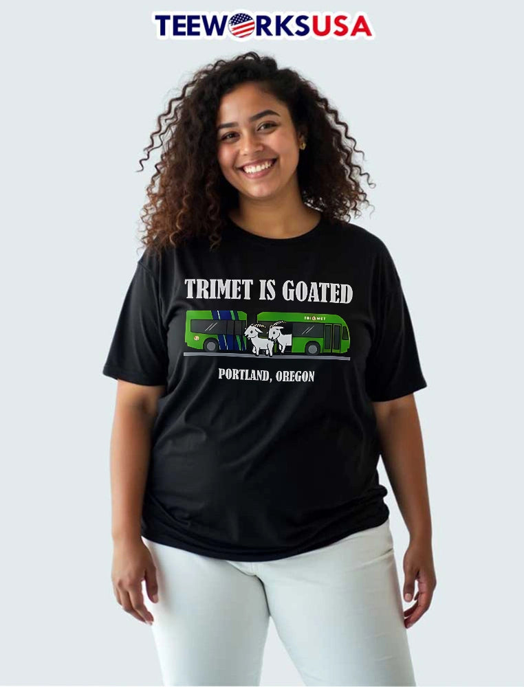 Trimet Is Goated Portland Oregon Cartoon White Goats - Adult & Kids T-Shirts, Sweatshirts & Hoodies apparel design preview 3