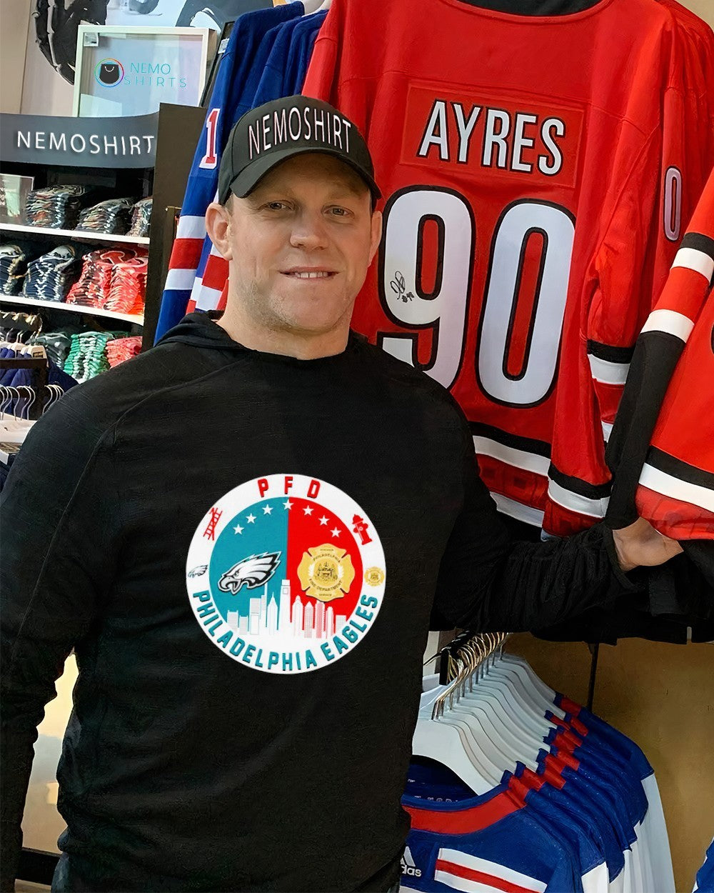 PFD Philadelphia Eagles football vs Fire Department - Adult & Kids T-Shirts, Sweatshirts & Hoodies apparel design preview 2