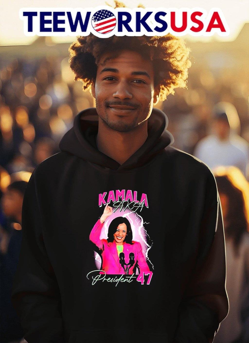 Kamala Harris aka president 47 graphic - Adult & Kids T-Shirts, Sweatshirts & Hoodies apparel design preview 2