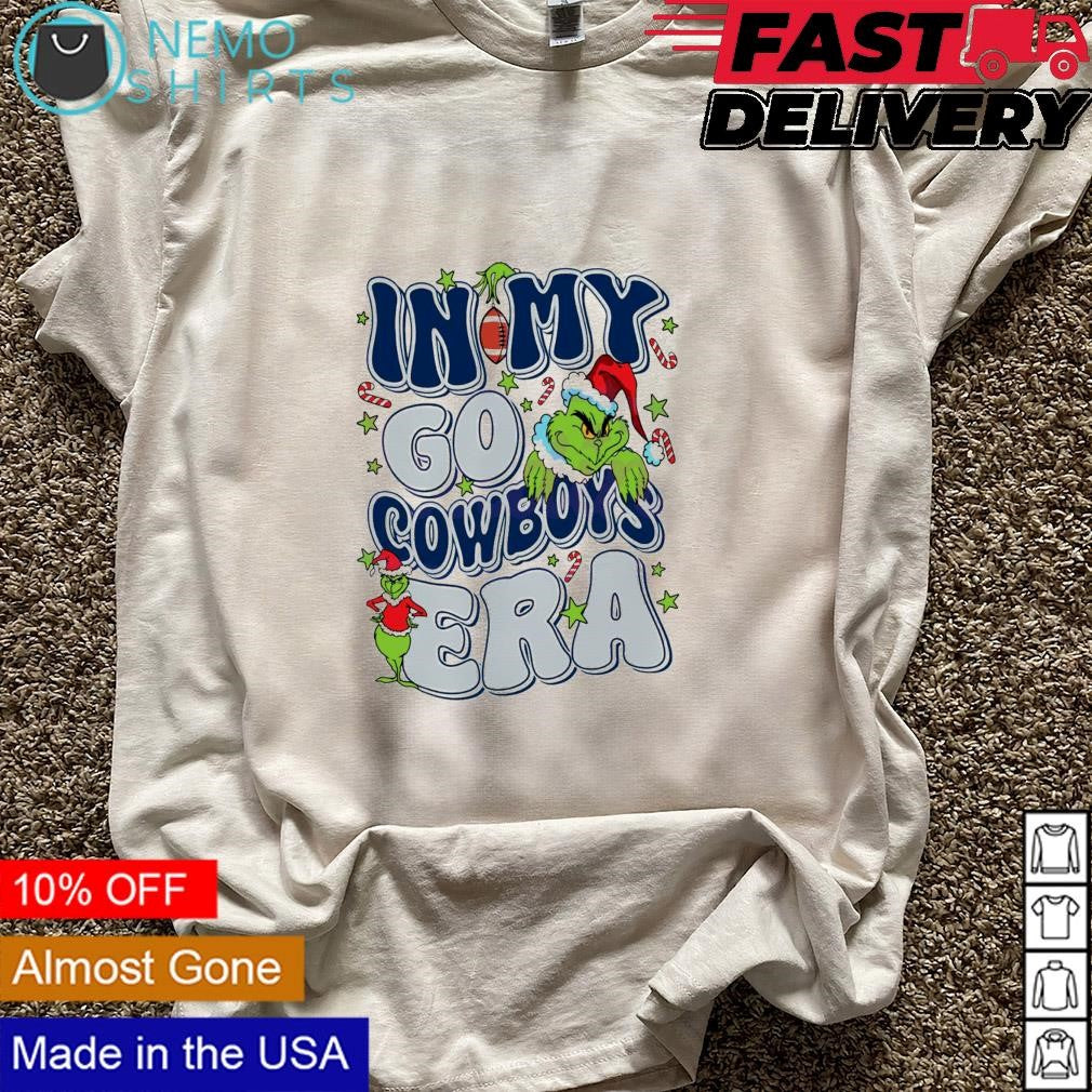 Grinch in my go Cowboys era Christmas - Adult & Kids T-Shirts, Sweatshirts & Hoodies apparel design preview 5
