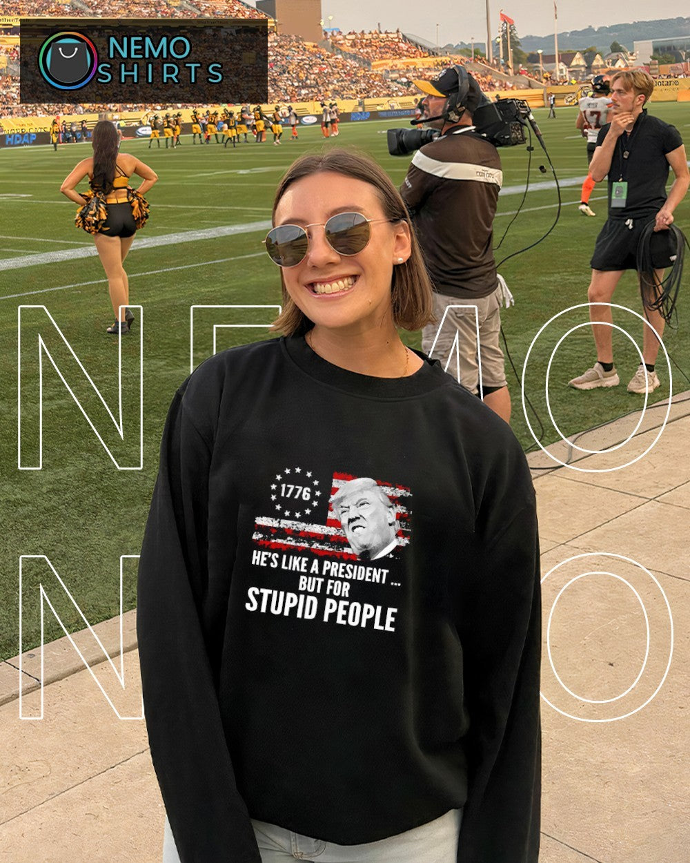Trump he's like a president but for stupid 1776 US - Adult & Kids T-Shirts, Sweatshirts & Hoodies apparel design preview 6