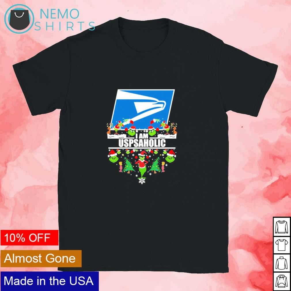 USPS Santa Grinch I am USPSaholic - Adult & Kids T-Shirts, Sweatshirts & Hoodies apparel design preview 1